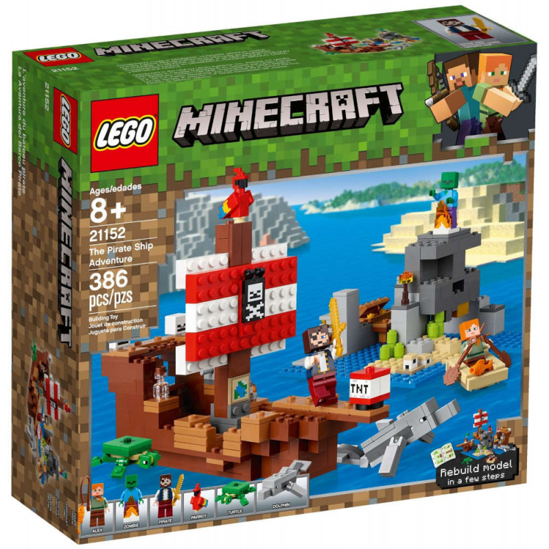 Lego Minecraft 21152 Avventura sul galeone dei pirati