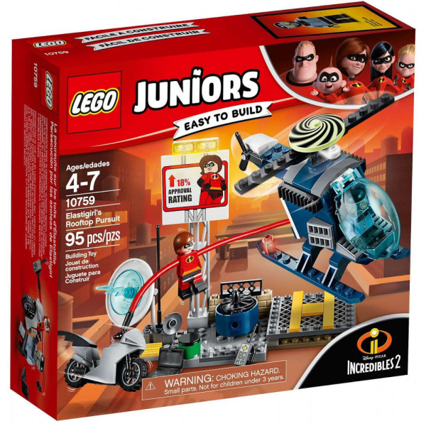 Lego 4 Juniors 10759 Incredibles 2 - Inseguimento Sul Tetto Di Elastigirl