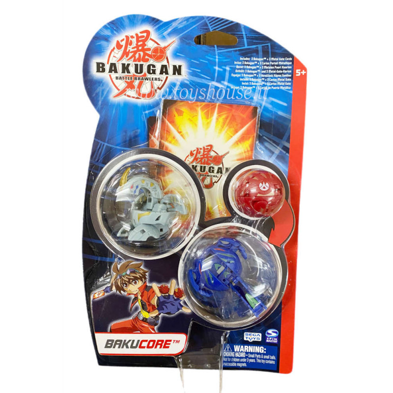 Bakugan Battle Brawlers Bakucore Starter Set 3 Bakugan & 3 Cards Season 1 Spin Master