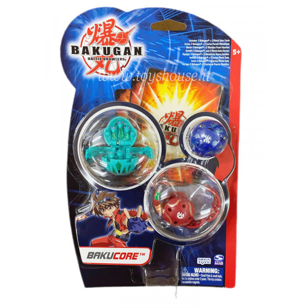 Bakugan Battle Brawlers Bakucore Starter Set 3 Bakugan & 3 Cards Season 1 Spin Master