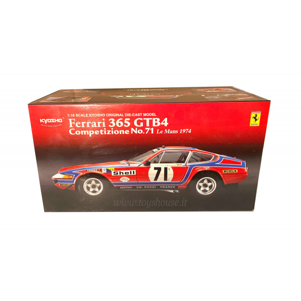 Kyosho modello in scala 1:18 articolo 08164A Ferrari 365 GTB/4 Competizione Le Mans 1974