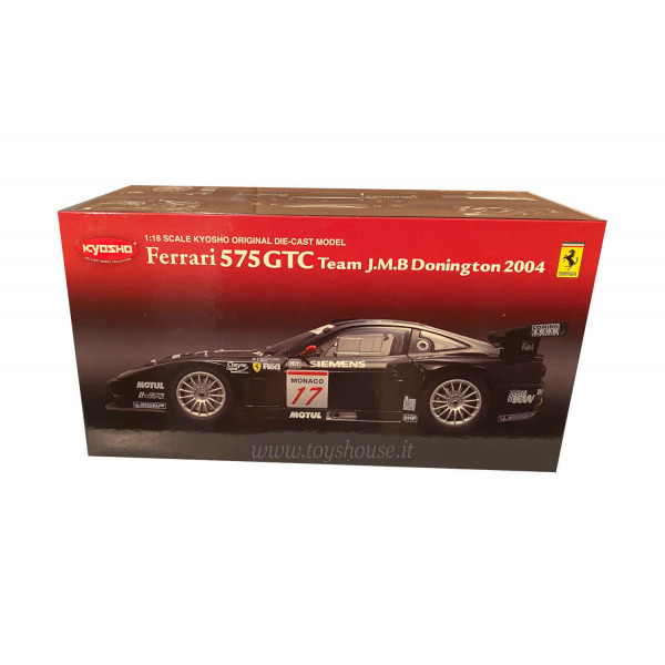 Kyosho 1:18 scale item 08393C Ferrari 575 GTC Team J.M.B. Donington 2004