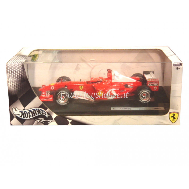 Hot Wheels scala 1:18 articolo B6200 Racing Ferrari F2004 Schumacher 2004 (No Decals)