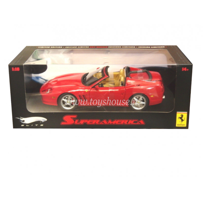 Hotwheels Ferrari 1/18 HOT WHEELS Modellino SUPERAMERICA Cabriolet Scala 1:18