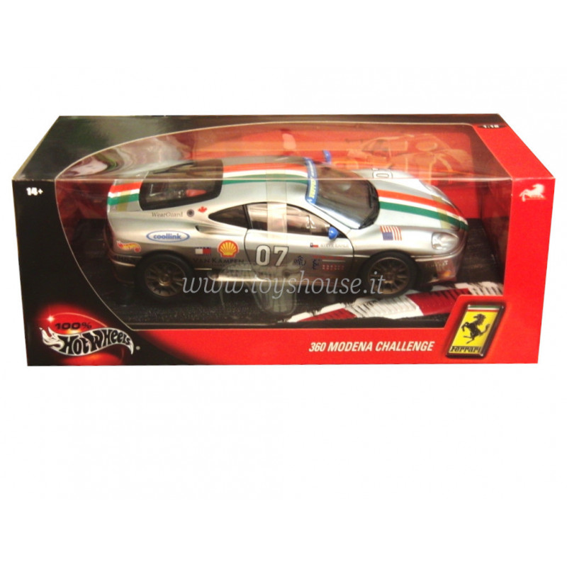 Hot Wheels 1:18 scale item 29751 Foundation Ferrari 360 Modena Challenge Stradale After Race Version