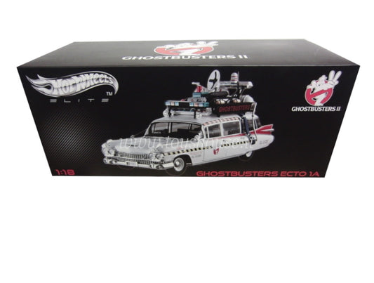 Hot Wheels 1:18 scale item X5470 Elite Cadillac ECTO-1A Ghostbusters