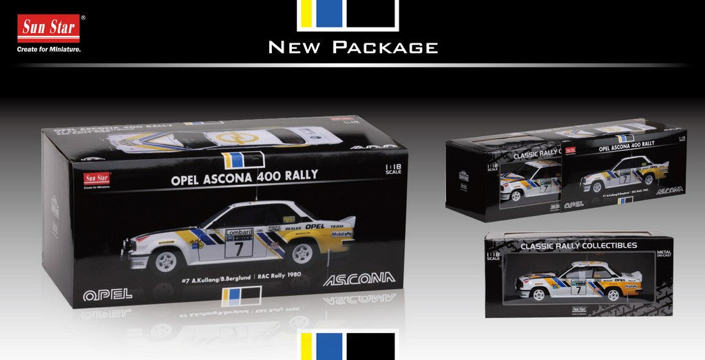 Sun Star 1:18 scale item 5352 Classic Rally Collectibles Opel Ascona 400 Rally RAC Lombardy 1980