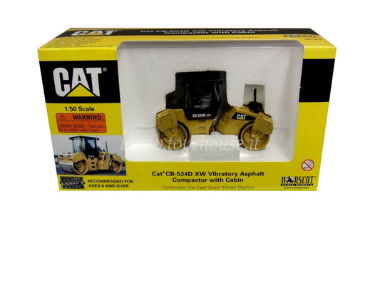 Norscot CAT scala 1:50 articolo 55164 CAT CB-534D XW Vibrator Asphalt Compactor, closed cabin