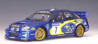 AUTOart 1:18 scale item 80393 Racing Division Subaru New Age Impreza WRC Rally Tour de Corse 2003 n.7 P.Solberg/P.Mills