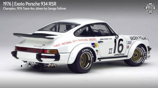 Exoto scala 1:18 articolo RLG18094 Racing Legends Collection Porsche 934 RSR - George Follmer