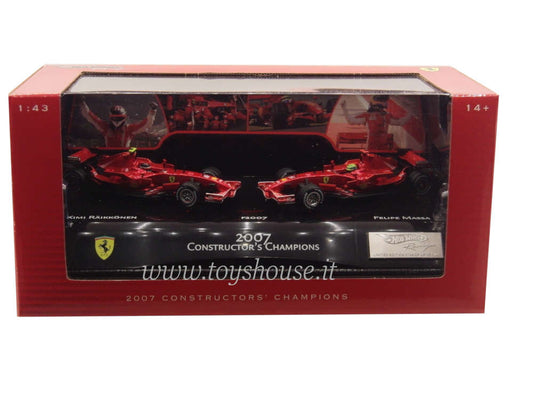Hot Wheels scala 1:43 articolo L6239 Racing Ferrari F2007 Massa & Raikkonen 2007 Titolo Costruttori Ed.Lim. 6200 pz