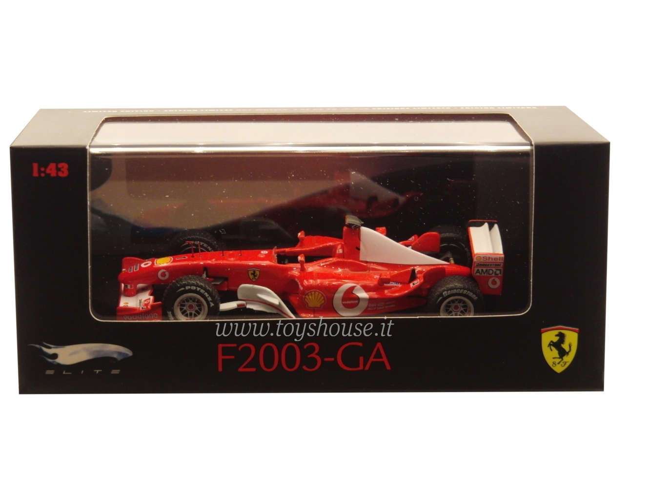 Hot Wheels scala 1:43 articolo P9944 Elite Ferrari F-2003 GA Schumacher 2003 (Campione del Mondo) Ed.Lim. 10000 pz