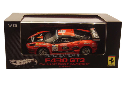 Hot Wheels 1:43 scale article W1776 Elite Ferrari F430 GT3 Kessel Racing (Vince Italian Championship) Ed.Lim. 5000 pcs