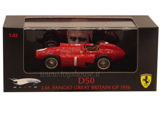 Hot Wheels 1:43 scale item T6276 Elite Ferrari D50 Fangio 1956 (Winner of the British GP) Limited Edition 5000 pcs