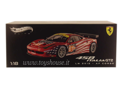 Hot Wheels 1:18 scale item BCT78 Elite Ferrari 458 Italia GT2 AF Corse LM 2012