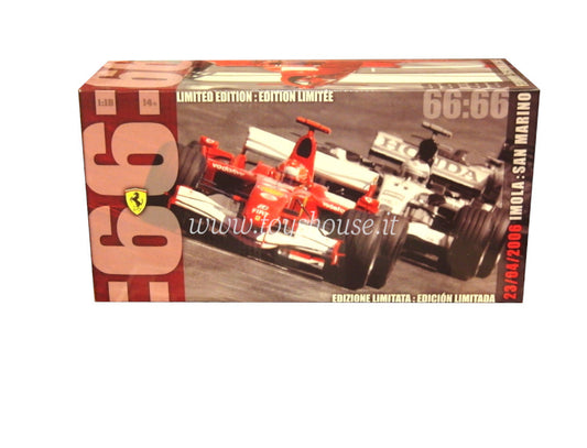 Hot Wheels 1:18 scale item J2989 Racing Ferrari 248 F1 All Time Pole 66:66 GP San Marino Limited Edition 6666 pcs