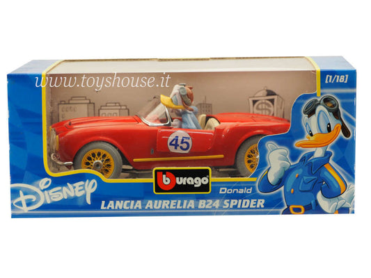 Bburago scala 1:18 articolo 21503 Disney Collection Lancia Aurelia B 24 Spider Donald