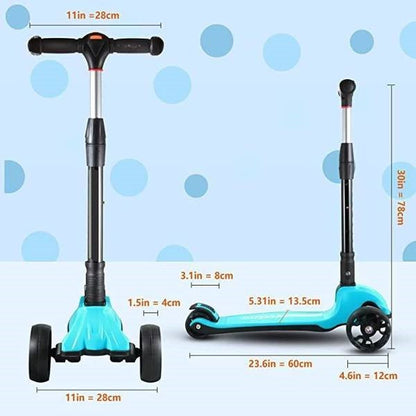 Mikado 3 Flashing Wheels Monopattino 3 Ruote con Sterzo Regolabile e Telaio in Alluminio peso massimo 60kg