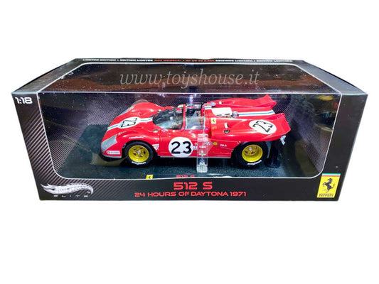 Hot Wheels 1:18 scale item T6930 Elite Ferrari 512 S 24h Daytona 1971 Limited Edition 5000 pcs