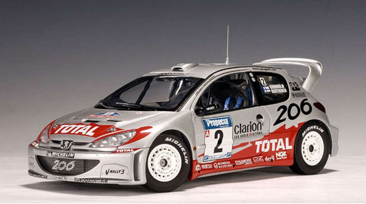 AUTOart 1:18 scale article 80257 Racing Division Peugeot 206 WRC Rally New Zealand 2002 n.2 M.Gronholm/T.Rautiainen
