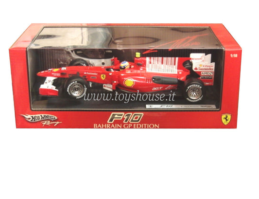 Hot Wheels scala 1:18 articolo T6287 Racing Ferrari F10 Alonso 2010 (Vince GP Bahrain)