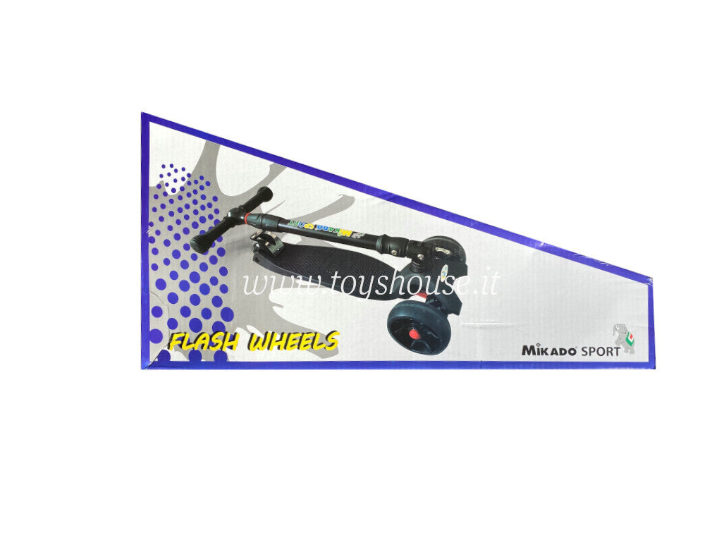 Mikado 3 Flashing Wheels Monopattino 3 Ruote con Sterzo Regolabile e Telaio in Alluminio peso massimo 60kg