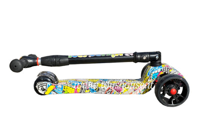 Mikado 3 Flashing Wheels Monopattino 3 Ruote con Sterzo Regolabile e Telaio in Alluminio peso massimo 60kg