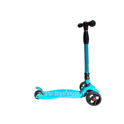 Mikado 3 Flashing Wheels Monopattino 3 Ruote con Sterzo Regolabile e Telaio in Alluminio peso massimo 60kg