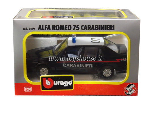 Bburago scala 1:24 articolo 0189 Super Collection Alfa Romeo 75 Carabinieri
