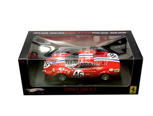 Hot Wheels scala 1:18 articolo T6258 Elite Ferrari Dino 246 GT 1972 LM Ed.Lim. 5000 pz
